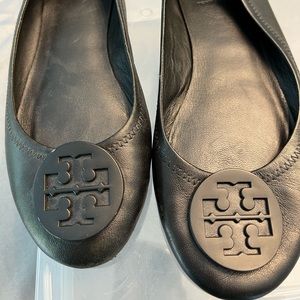 Tory Burch Womens Perfect Black Leather Ballet Flats Size 9M
